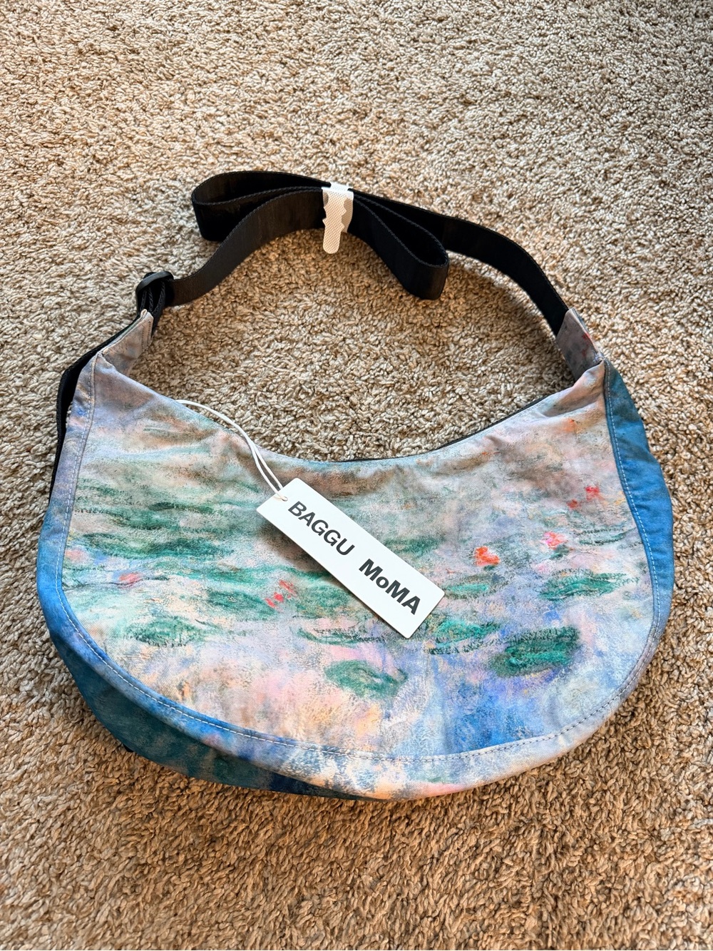 BAGGU x MoMA Water Lilies - Claude Monet Medium Nylon Crescent Bag 🌸🎨